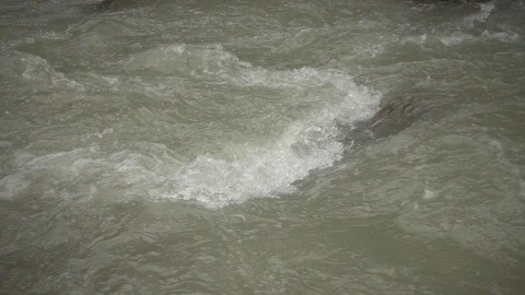 River water on a rock in slow motion Stock Footage 97930407