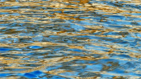 In the river the water surface ripples in sunlight Stock Footage 173110034