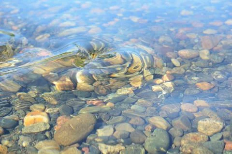 River water surface in sunshine background Stock Photos