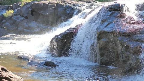 River waterfall in 4k Stock Footage 137144555