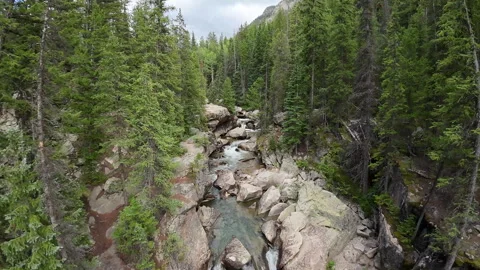 RIVER WATERFALL DEVILS PUNCHBOWL ASPEN COLORADO - 4k 60fps Drone Footage Video stock 249769580