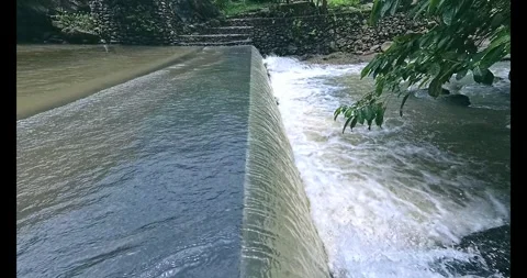 River Waterfall Flowing in Indonesia Stock Footage 317804764