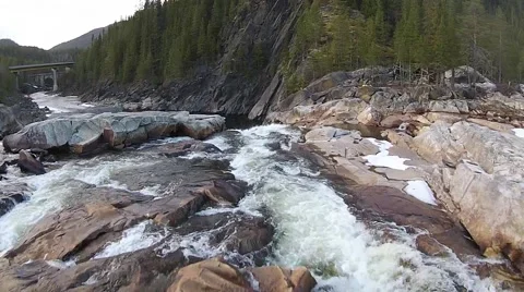 River with Waterfall Stock Footage 49557909