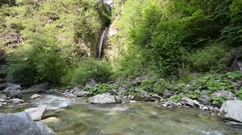 River with waterfall Stock Footage 50595312