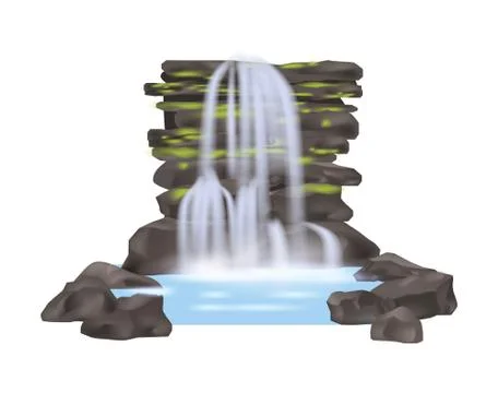 River waterfall isolated vector icon Stock Illustration