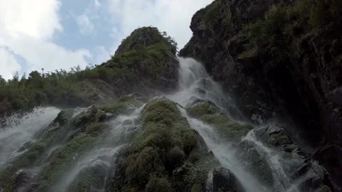 River waterfall in mountain forest Himalayas Nepal. Stock Footage 144862801