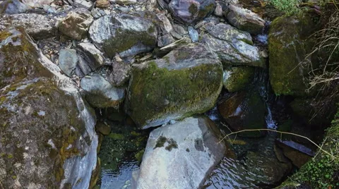 River waterfall mountain stone Himalayas Nepal. Water nature HD video background Stock Footage 64827857