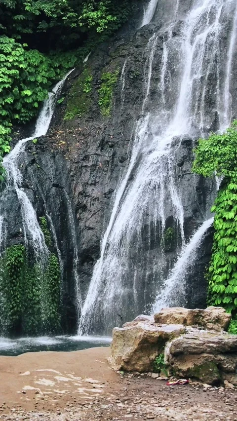 River Waterfall in Summer Forest 库存影片 335428507