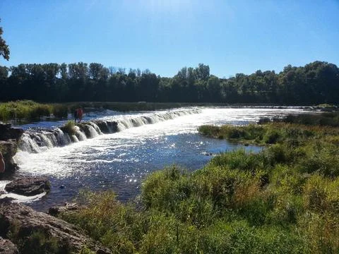River waterfall in summer Stock Photos