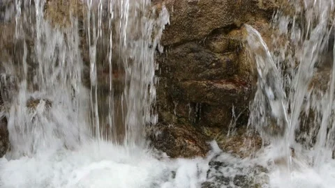 River waterfall. Water stream and rock stones. Stock Footage 153851289