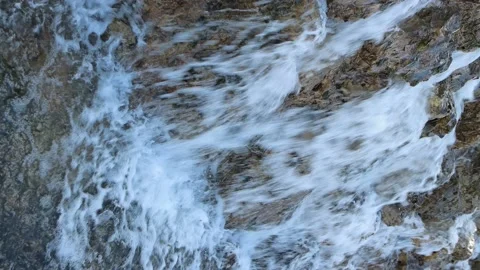 River waterfall. Water stream and rock stones. Stock Footage 154308513