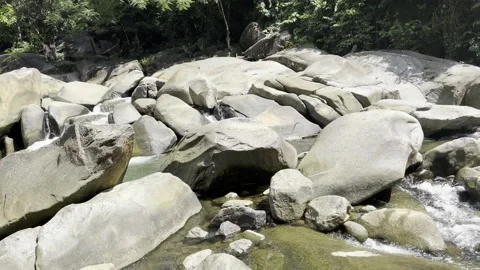 River waterfalls over boulders Stock Footage 165082171