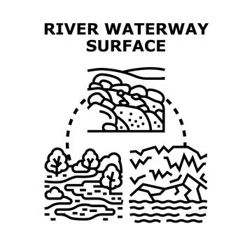 River waterway surface concept exploring natural water flows Иллюстрация