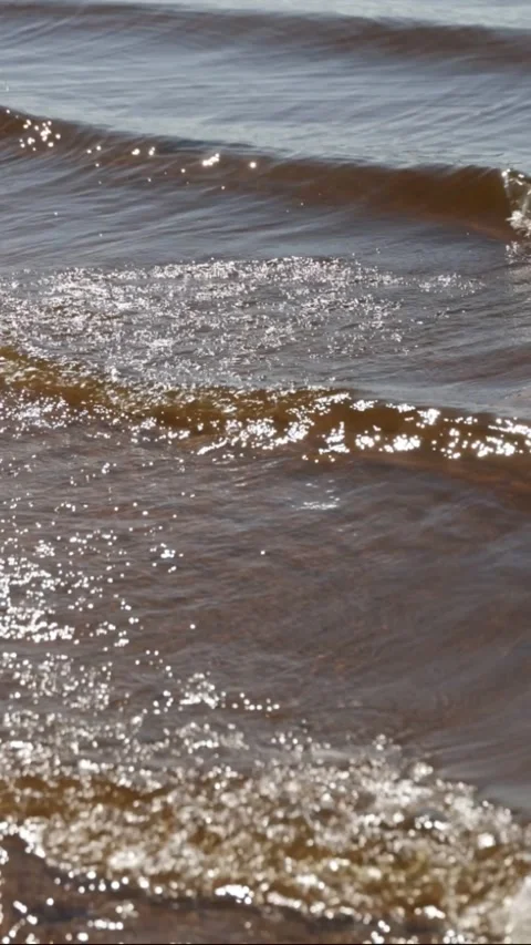 River waves with glares, close up Stock Footage 300601319