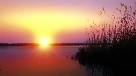 River waves landscape at sunset background Stock Footage 148023288