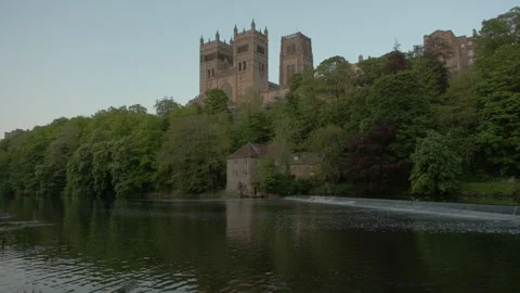 River Wear with Durham Cathedral behind. Stock Footage 246532707