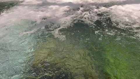 River Weir with High Water Flow Stock Footage 289853531