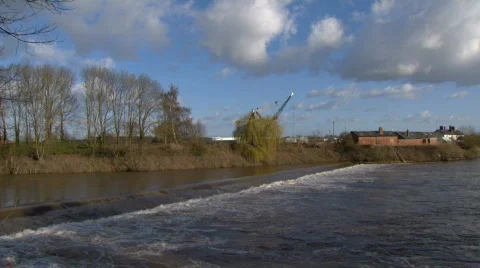 River weir wide view high definition Stock Footage 315974