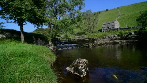 River wharfe flowing through langstrothdale yorkshire dales uk Video stock 139744156