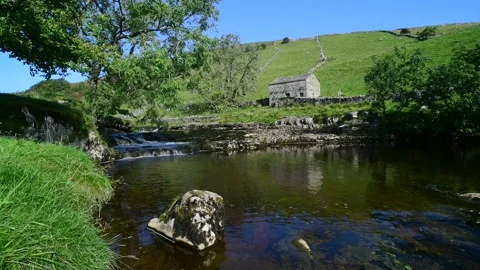 River wharfe flowing through langstrothdale yorkshire dales uk Stock Footage 154457000
