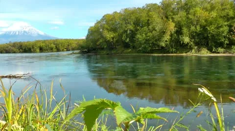 The river which flows in the opposite direction, when inflow on the sea Stock-Footage 10579086