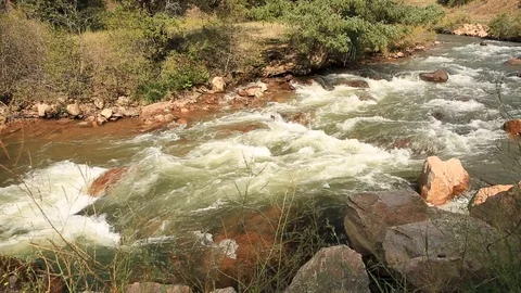 River Wide Flowing Stock Footage 114263035