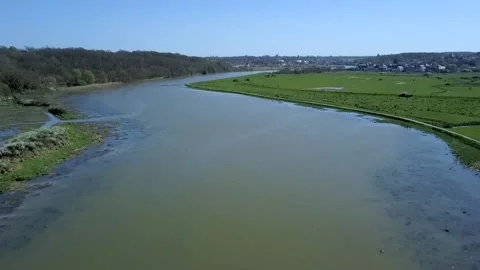 River Wind Drone Shot Stock Footage 140508895