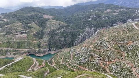 River winding valley Stock Photos