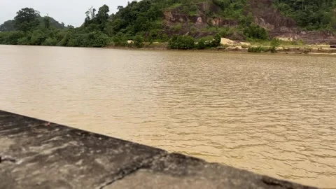 River on a windy day Stock Footage 234857418