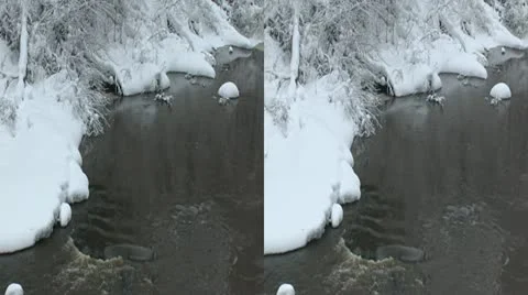 River in winter 6LR Stock Footage