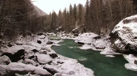 River in winter Stock Footage 10709894