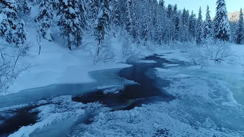 River in winter Stock Footage 83256202