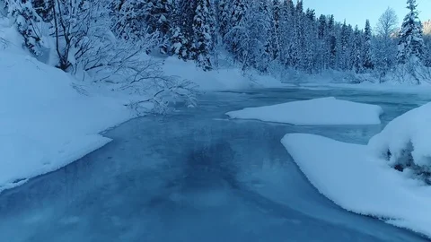 River in winter Stock Footage 83256225