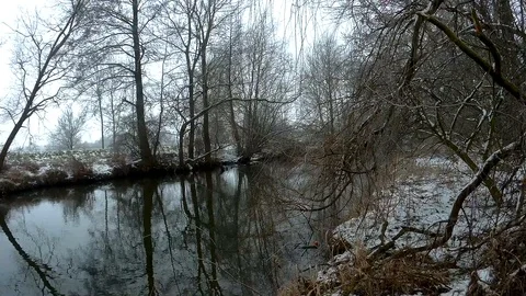 River in winter Stock Footage 87499586