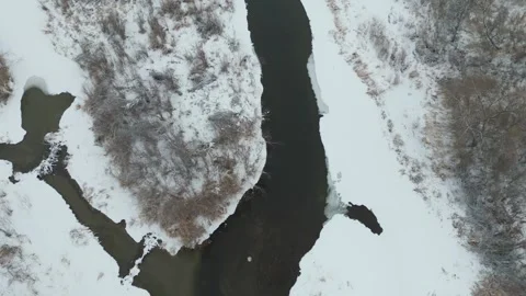 River In Winter Stock Footage 249712743