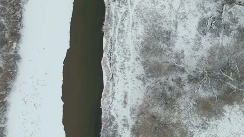 River In Winter Stock Footage 249712846