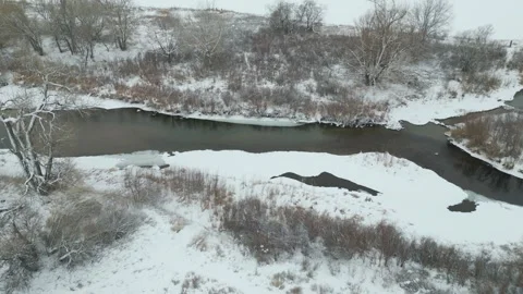 River In Winter Stock Footage 249712869
