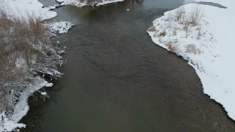 River In Winter Stock Footage 249712936