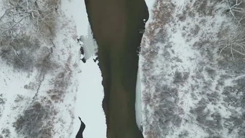 River In Winter Stock Footage 249712940