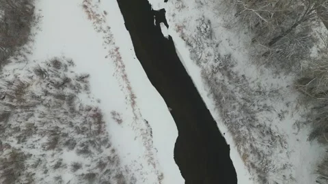 River In Winter Stock Footage 249713152
