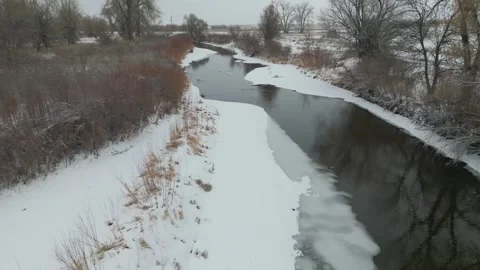 River In Winter Stock Footage 249713247