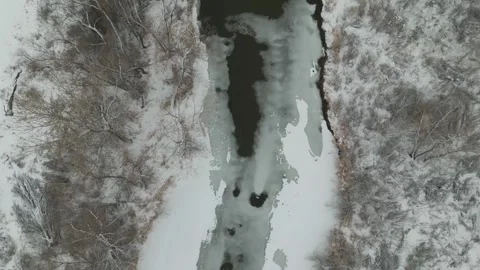 River In Winter Stock Footage 249713448