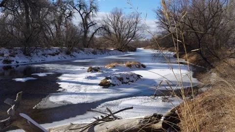 River in Winter Stock Footage 262122434