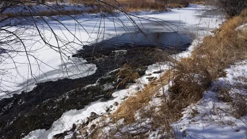 River In Winter Stock Footage 262127747