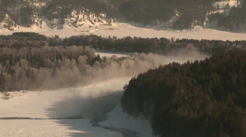 River in winter high view Vidéo 788862