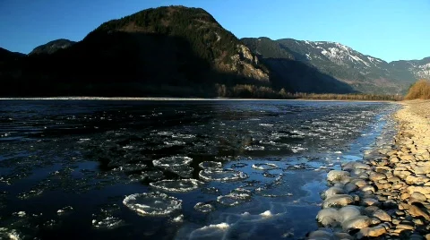 River-winter-ice-flow-1 Stock Footage 362113