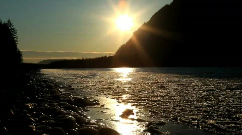 River-winter-ice-flow-4 Stock Footage 362145