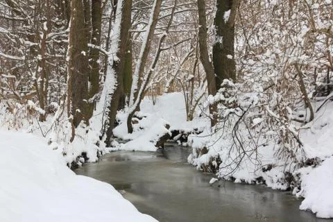 River in winter Stock Photos