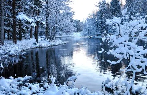 River in winter Stock Photos