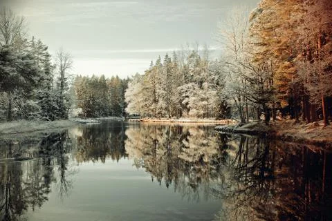 River in winter Stock Photos